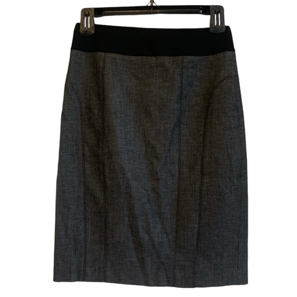 Express sophisticated pencil skirt grey denim stretch material tailored sexy - Picture 1 of 9